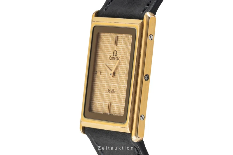 Omega De Ville gilt / steel quartz men's watch 191.0186 Vintage [2600895]