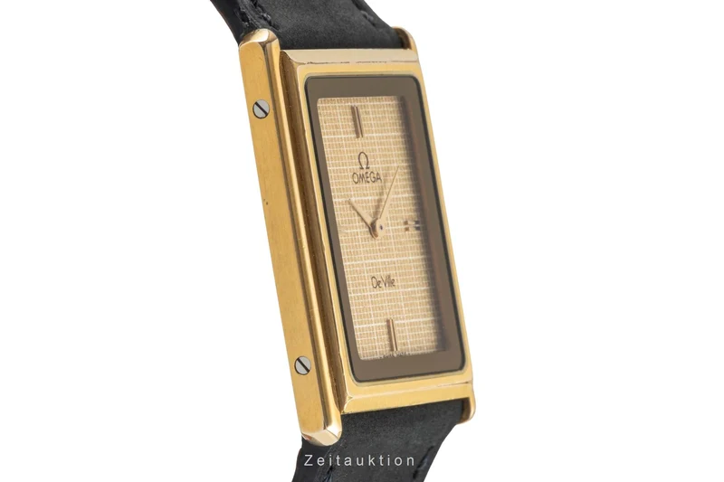 Omega De Ville gilt / steel quartz men's watch 191.0186 Vintage [2600895]