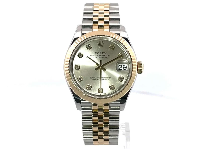Rolex Datejust 31 Oystersteel Gelbgold 278273 Silber Diamant Jubile-Band