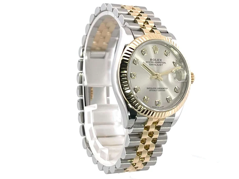 Rolex Datejust 31 Oystersteel Gelbgold 278273 Silber Diamant Jubile-Band