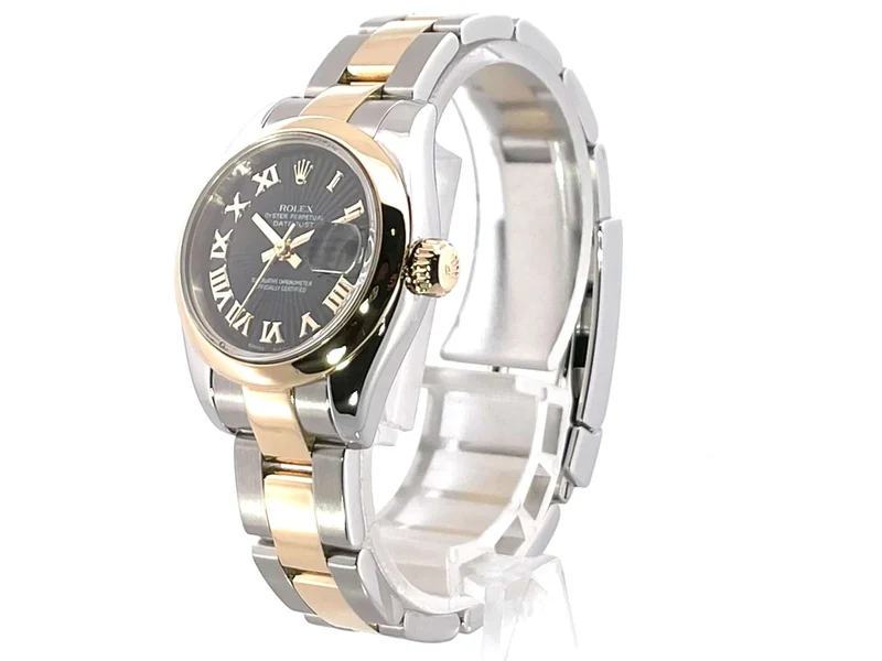Rolex Datejust 26 Edelstahl Gelbgold 179163 Schwarz R neuer Service 2022