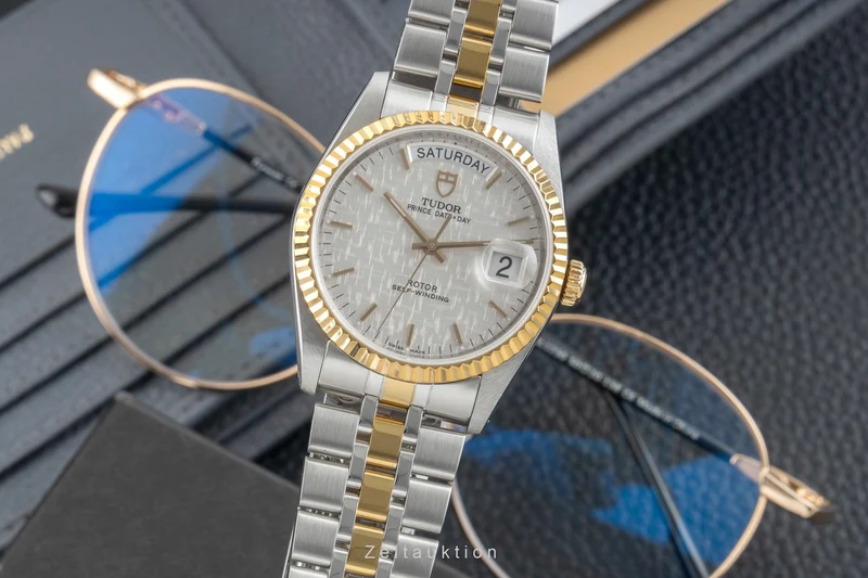 Tudor Date-Day steel / gold automatic men's watch 76213 [2601228]