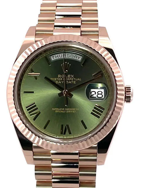 Rolex Day-Date 40 Everose-Gold 228235 Olive R aus 2019