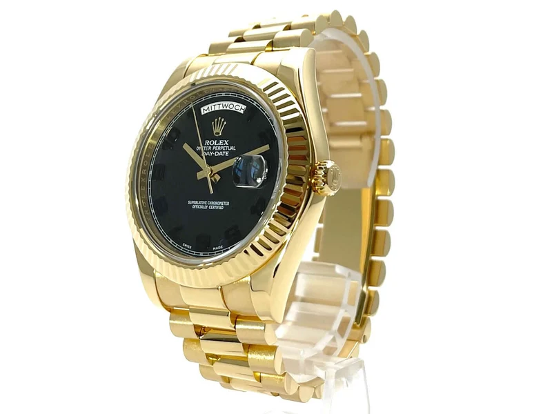 Rolex Day-Date II 218238 Gelbgold Grau Arabisch aus 2014 LC100