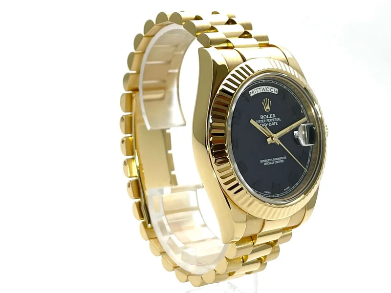 Rolex Day-Date II 218238 Gelbgold Grau Arabisch aus 2014 LC100