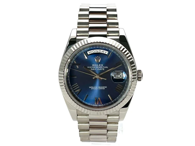 Rolex Day-Date 40 Weißgold 228239 Blau aus 2016