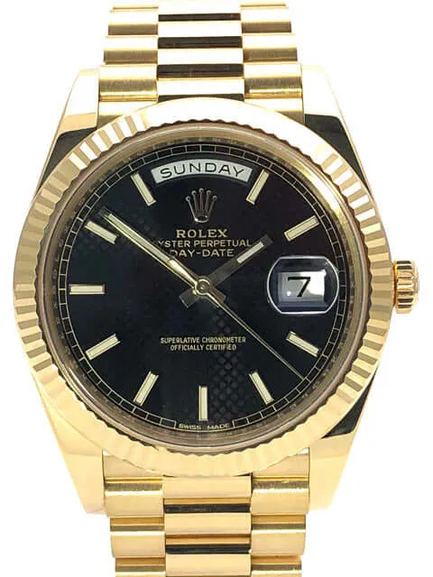 Rolex Day-Date 40 Gelbgold 228238 Schwarz aus 2019 ungetragen
