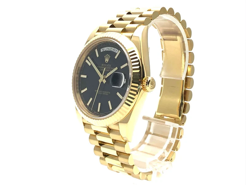 Rolex Day-Date 40 Gelbgold 228238 Schwarz aus 2019 ungetragen