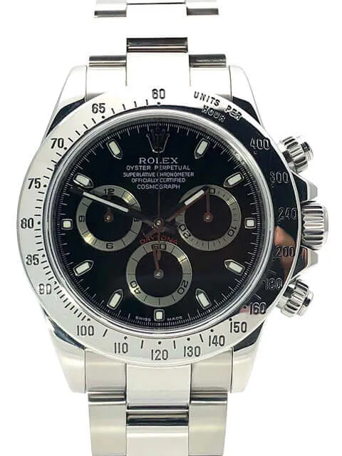 Rolex Daytona Edelstahl 116520 Schwarz aus 2008 LC100