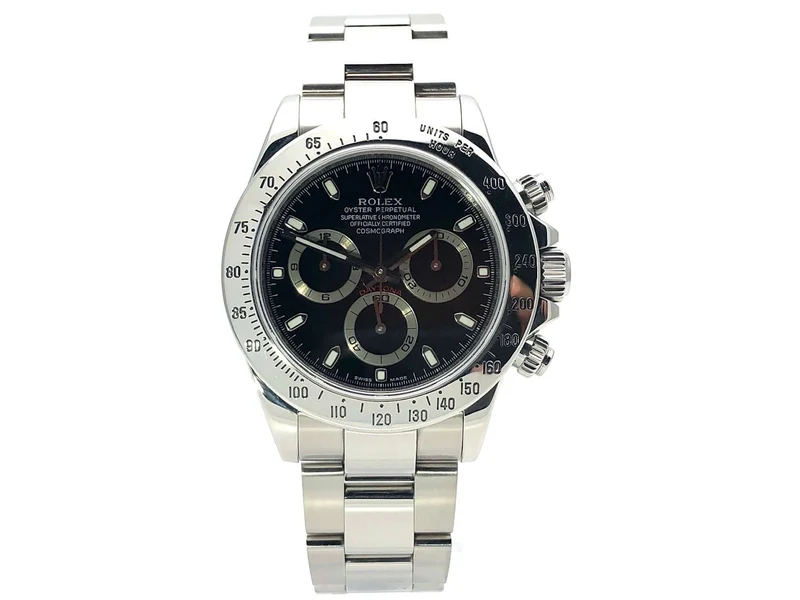 Rolex Daytona Edelstahl 116520 Schwarz aus 2008 LC100