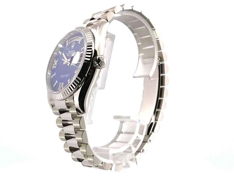 Rolex Day-Date 36 Weißgold 128239 Lapis Blau Diamant