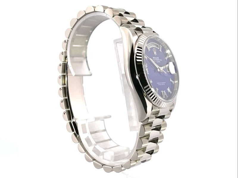 Rolex Day-Date 36 Weißgold 128239 Lapis Blau Diamant
