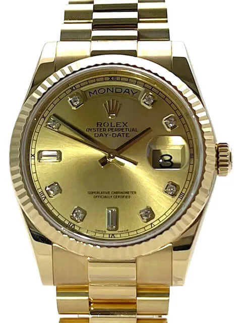 Rolex Day-Date 36 Gelbgold 118238 Champagner Dia aus 2017 LC100