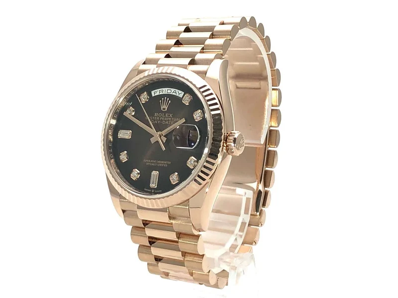 Rolex Day-Date 36 Everose-Gold 128235 Choco Diamant ungetragen aus 2019