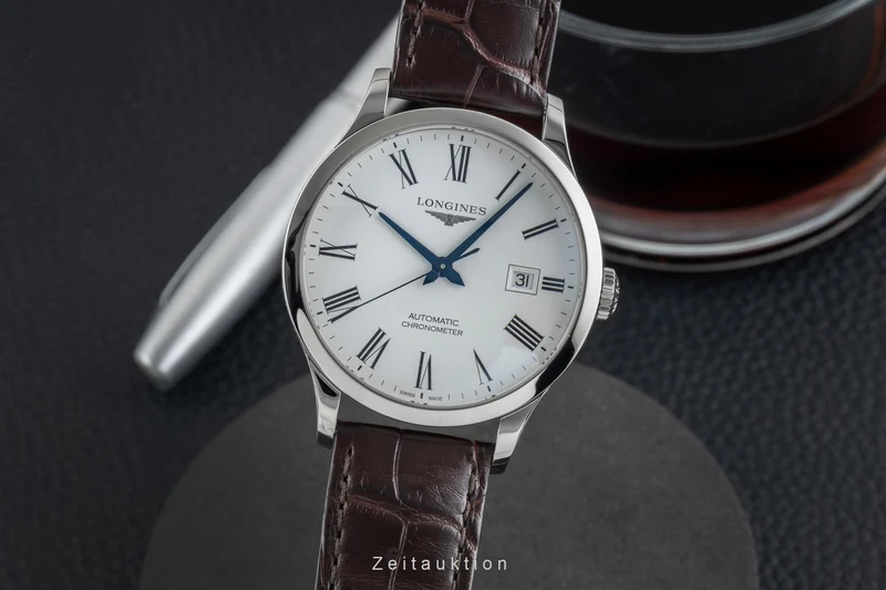 Longines Record steel automatic men's watch L2.821.4.11.2 LP: 2400EUR [2601544]