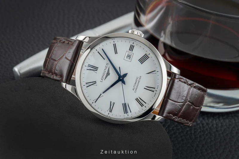 Longines Record steel automatic men's watch L2.821.4.11.2 LP: 2400EUR [2601544]