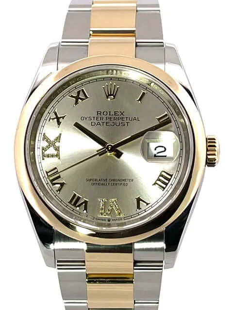 Rolex Datejust 36 126203 Silber R Diamant aus 2019 LC100