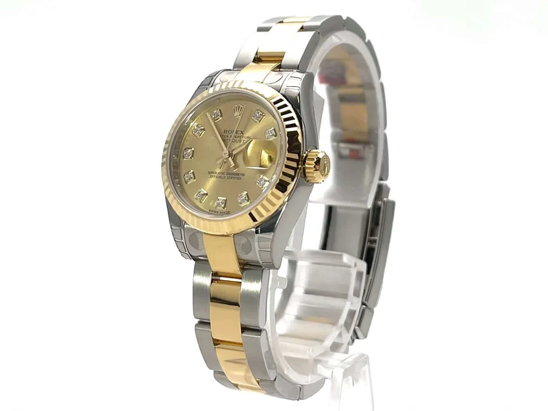 Rolex Datejust 26 Edelstahl Gelbgold 179173 Champagner Diamant verklebt 2016