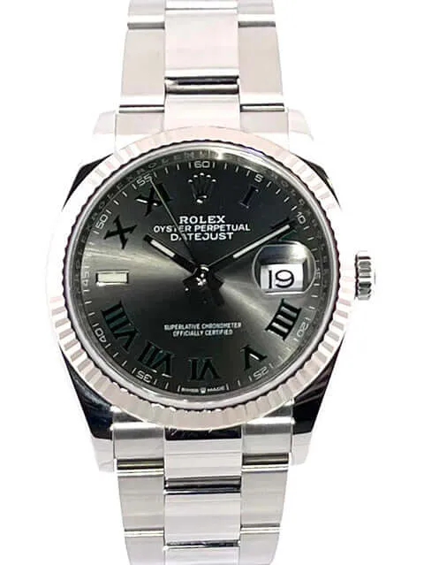 Rolex Datejust 36 Oystersteel Weißgold 126234 Schiefergrau Römisch