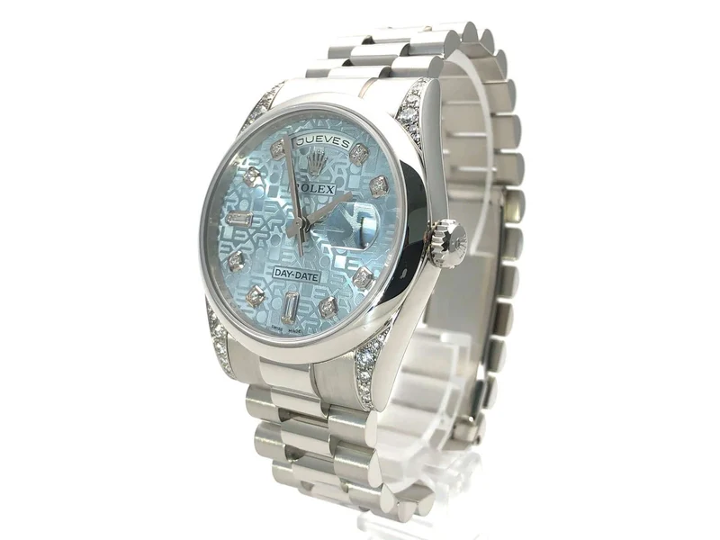 Rolex Day-Date 36 Platin 118296 Eisblau Diamant aus 2010