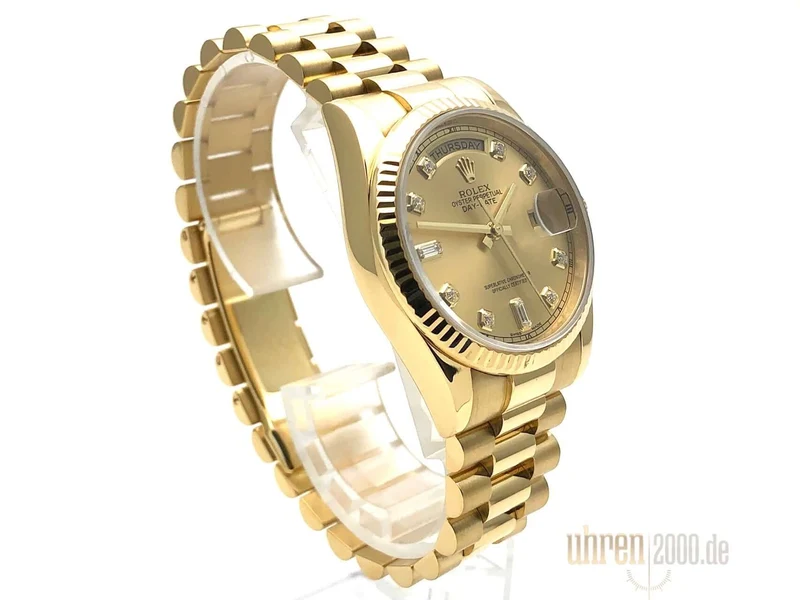 Rolex Day-Date 36 Gelbgold 118238 Champagner Dia ungetragen LC100