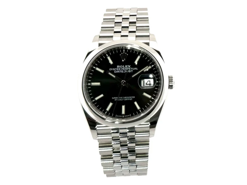 Rolex Datejust 36 Oystersteel 126200 Schwarz Jubile-Band