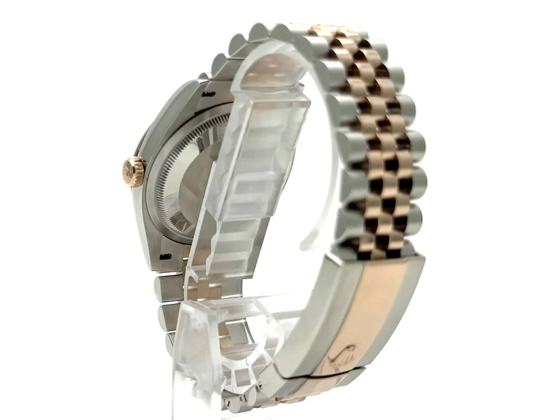 Rolex Datejust 36 Oystersteel Everose-Gold 126201 Silber Riffelmuster Jubile-Band