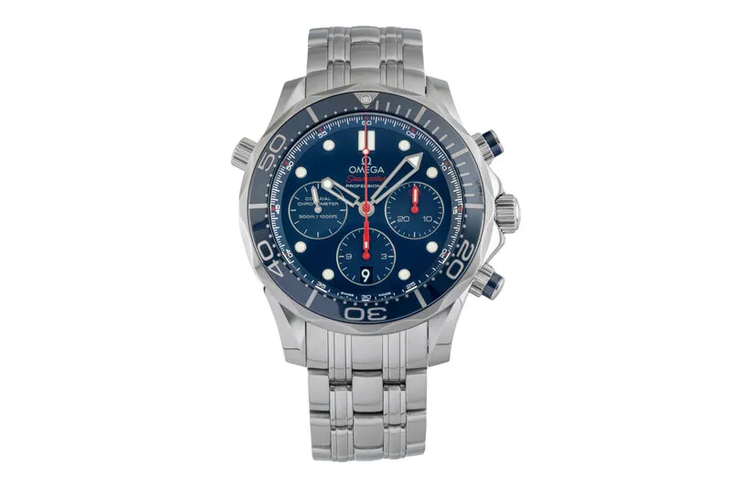 Omega Seamaster chronograph steel automatic men's watch 212.30.44.50.03.001 LP: 9300EUR [2601280]
