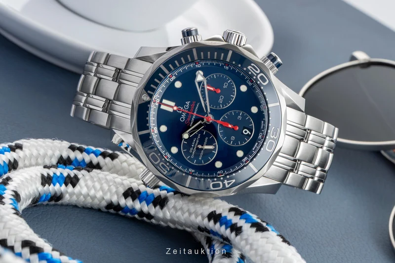 Omega Seamaster chronograph steel automatic men's watch 212.30.44.50.03.001 LP: 9300EUR [2601280]