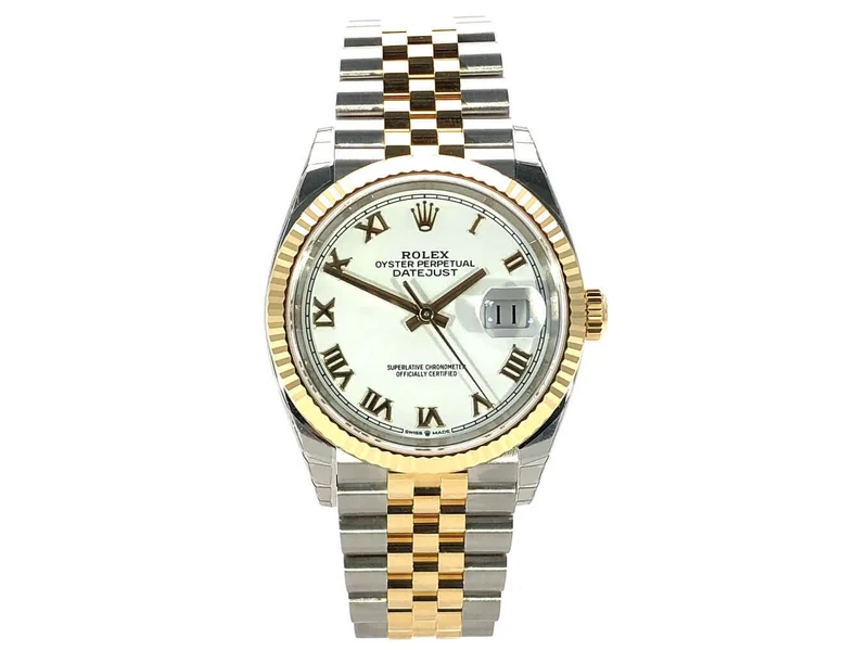 Rolex Datejust 36 126233 Weiß Römisch ungetragen 2019 Jubile-Band