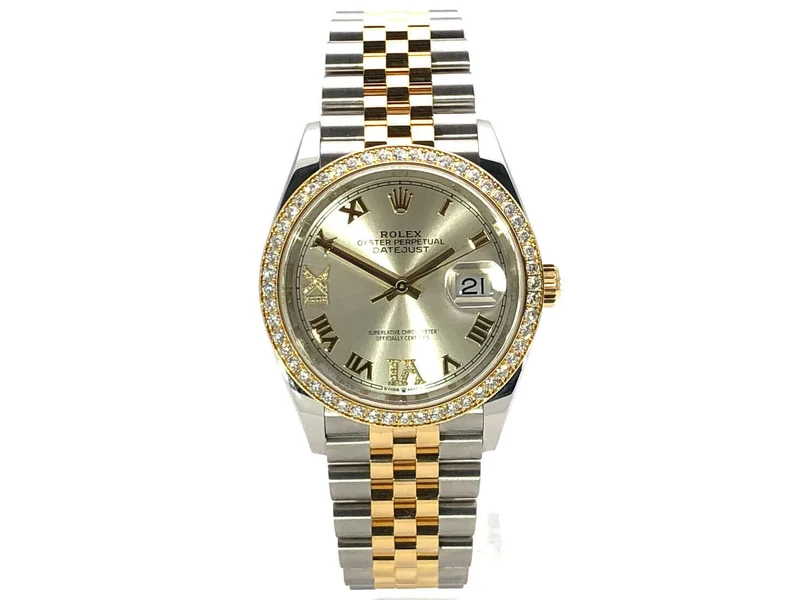 Rolex Datejust 36 126283RBR Diamantlünette Silber R Diamant Jubile-Band 2019 LC100