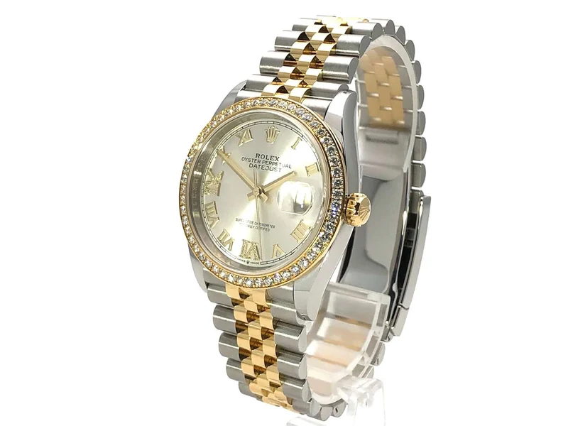 Rolex Datejust 36 126283RBR Diamantlünette Silber R Diamant Jubile-Band 2019 LC100
