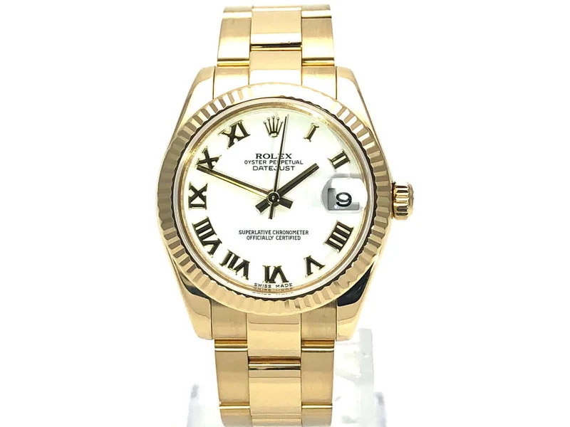 Rolex Datejust 31 Gelbgold 178278 Weiß Römisch aus 2010 LC100