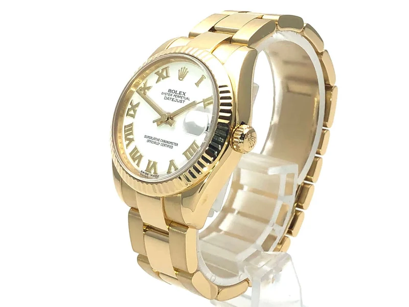 Rolex Datejust 31 Gelbgold 178278 Weiß Römisch aus 2010 LC100