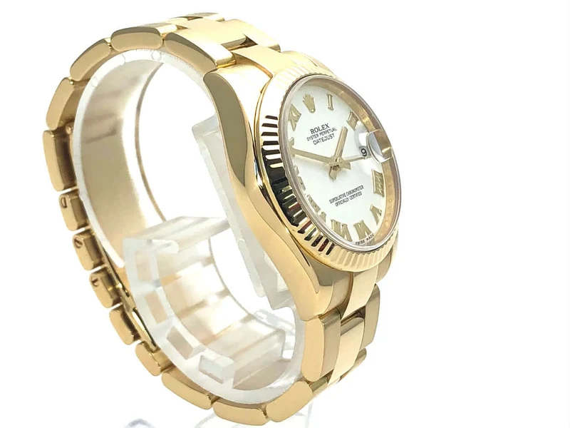 Rolex Datejust 31 Gelbgold 178278 Weiß Römisch aus 2010 LC100