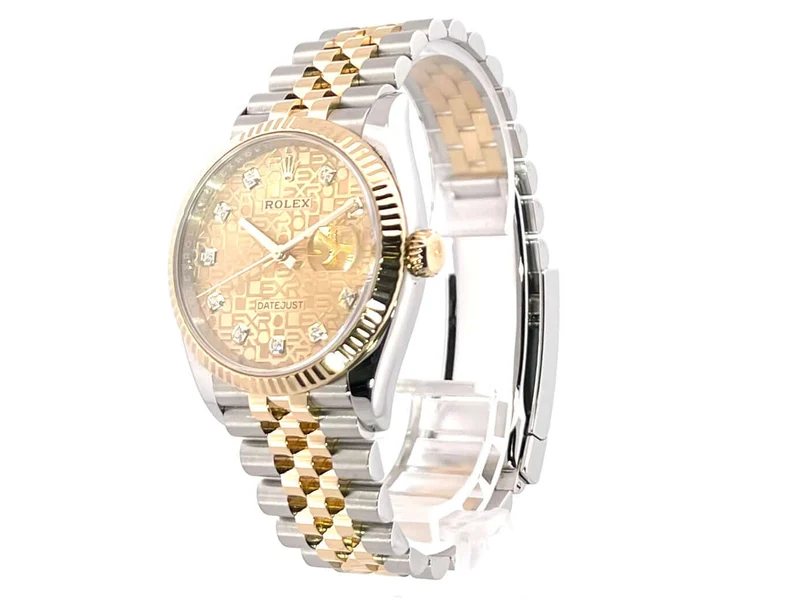 Rolex Datejust 36 Oystersteel Gelbgold 126233 Champagner Jubile Diamant Jubile-Band