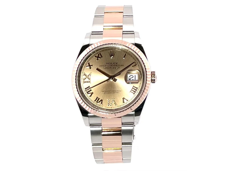 Rolex Datejust 36 Oystersteel Everose-Gold 126231 Pink Römisch Diamant
