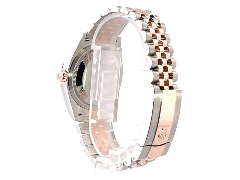 Rolex Datejust 36 Oystersteel - Everose-Gold 126231 Silber Riffelmuster Diamant Jubile-Band