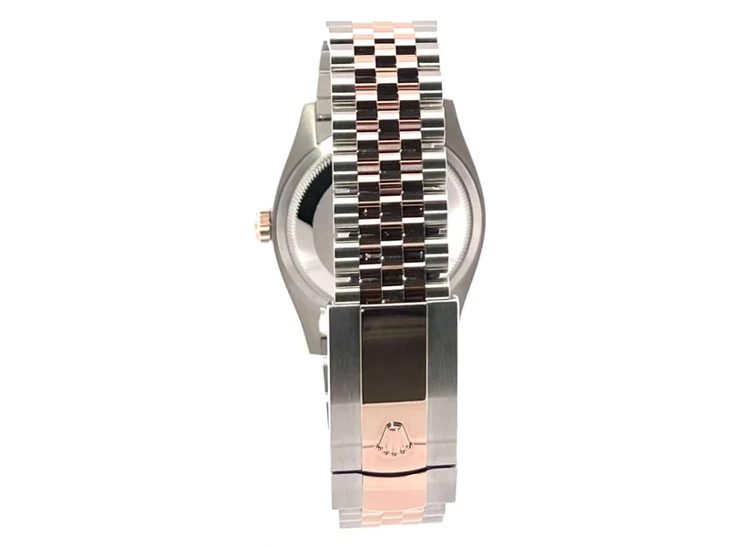 Rolex Datejust 36 Oystersteel - Everose-Gold 126231 Silber Riffelmuster Diamant Jubile-Band