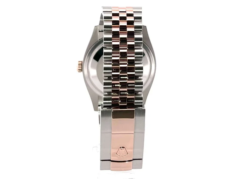 Rolex Datejust 36 Oystersteel - Everose-Gold 126231 Silber Riffelmuster Jubile-Band