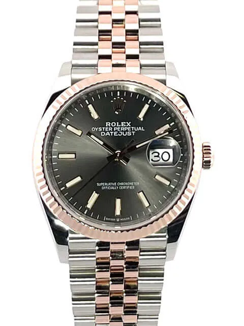 Rolex Datejust 36 Oystersteel Everose-Gold 126231 Rhodium Jubile-Band