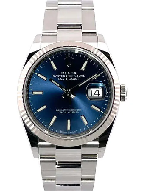 Rolex Datejust 36 Oystersteel Weißgold 126234 Blau