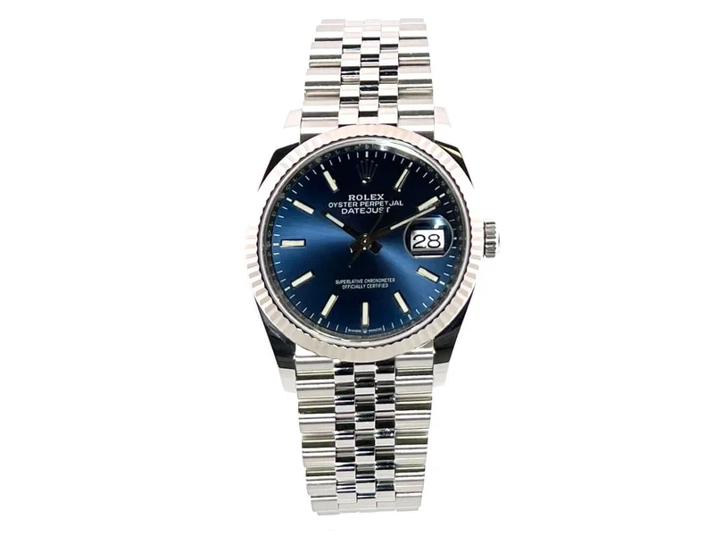 Rolex Datejust 36 Oystersteel Weißgold 126234 Blau Jubile-Band
