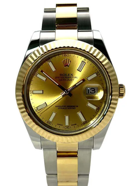 Rolex Datejust II 41 Edelstahl Gelbgold 116333 Champagner