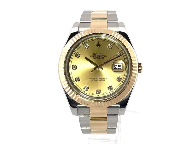 Rolex Datejust II 41 Edelstahl Gelbgold 116333 Champagner Diamant