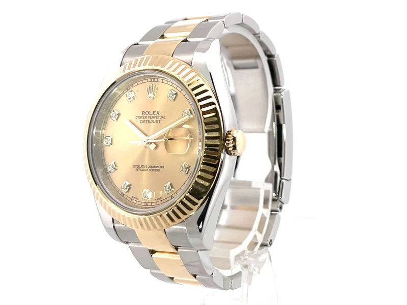 Rolex Datejust II 41 Edelstahl Gelbgold 116333 Champagner Diamant