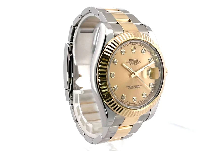 Rolex Datejust II 41 Edelstahl Gelbgold 116333 Champagner Diamant