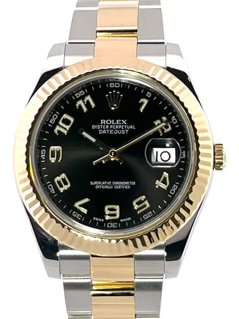 Rolex Datejust II 41 116333 Edelstahl Gelbgold Schwarz Arabisch