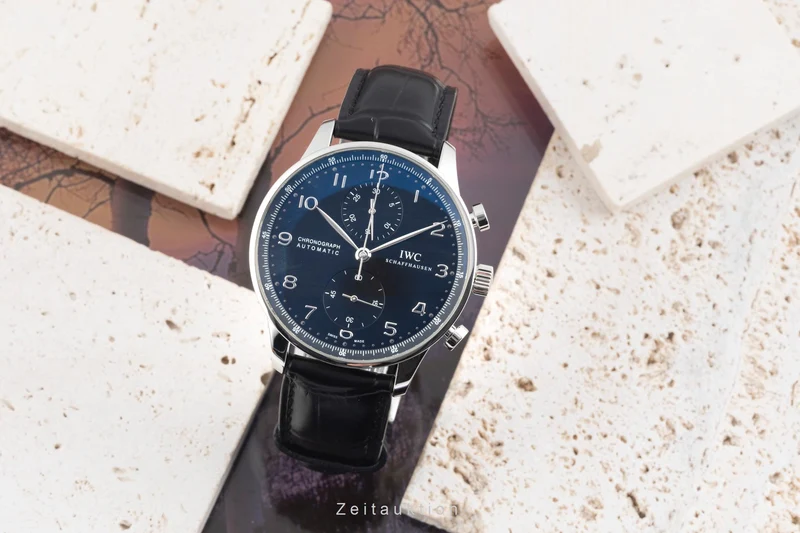 IWC Portugieser chronograph steel automatic men's watch IW371447 LP: 9100EUR [2601186]
