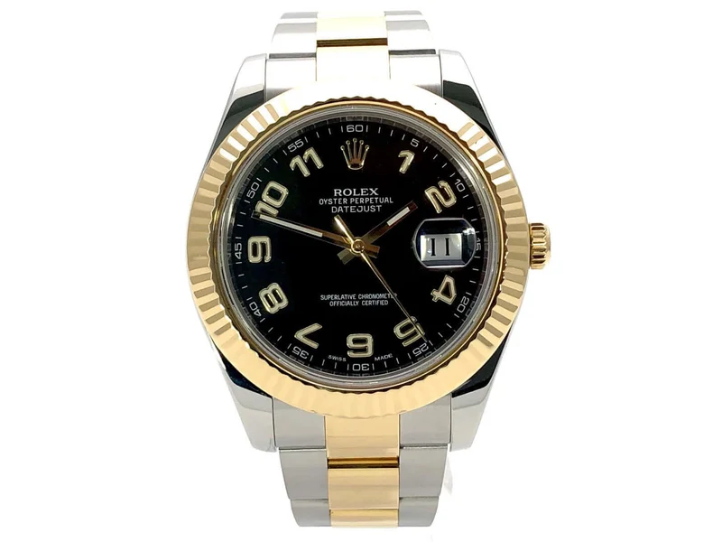 Rolex Datejust II 41 116333 Edelstahl Gelbgold Schwarz Arabisch LC100 aus 2015